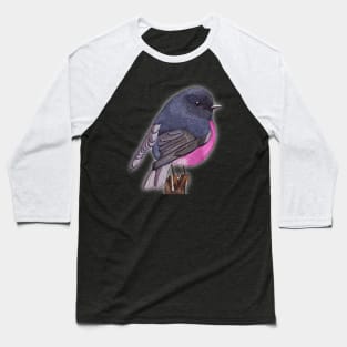 Robin bird pink Baseball T-Shirt